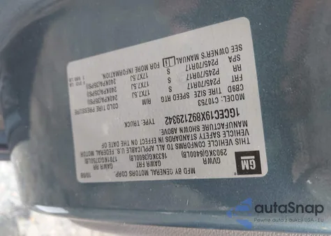 2009 Chevrolet Silverado 1500 Work Truck z USA, uszkodzony, nr VIN 1GCEC19X89Z129342